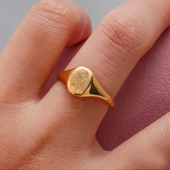 Waterproof 18k gold plated vintage cocktail ring - Picture 4 of 5